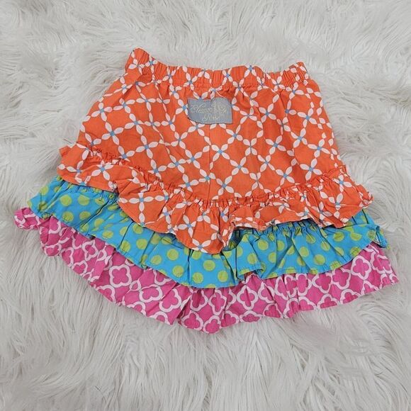 Eleanor Rose Callie Ruffle Shorts Shorties Orange Pink Crush 5-6 Girls - Picture 3 of 5